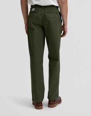 Workwear Loose Lightweight Chino Trousers in Oak Moss
