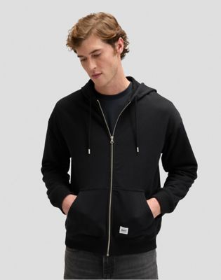 Workwear Relaxed Full Zip Hoodie in Black