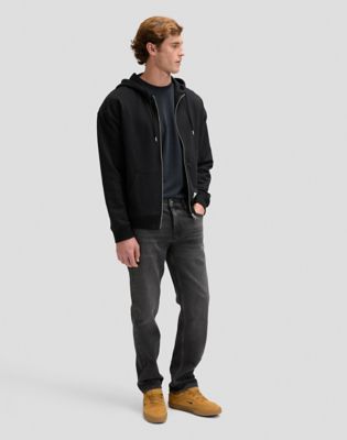 Workwear Relaxed Full Zip Hoodie in Black