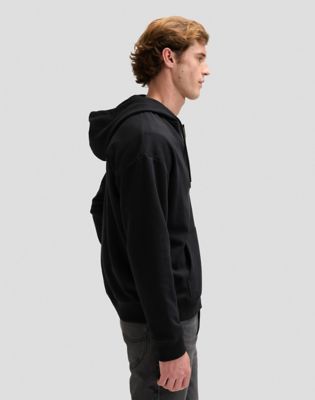 Workwear Relaxed Full Zip Hoodie in Black