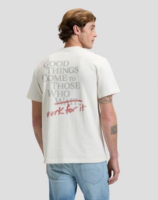 Workwear Relaxed Work For It Tee in Natural