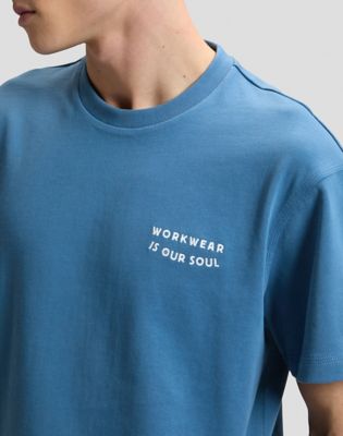 Workwear Soul Relaxed Tee in Work Blue