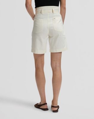 Regular Pleated Bermuda in Natural