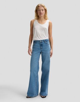 Hope Mid Rise Baggy Jean in Tinted Blue