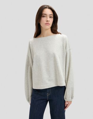 Relaxed Dramatic Sleeve Sweatshirt in Grey Heather