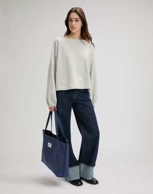 Lee Relaxed Dramatic Sleeve Sweatshirt Grey Heather, Lee