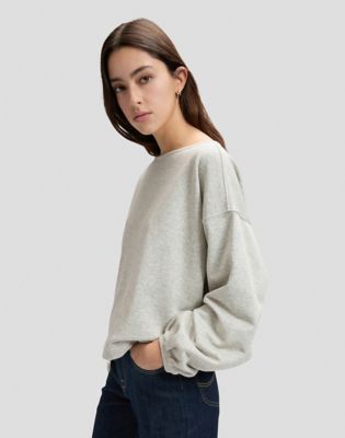 Relaxed Dramatic Sleeve Sweatshirt in Grey Heather