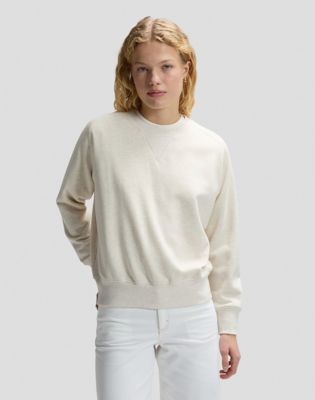Relaxed Raglan Crew Sweatshirt in Ecru Heather