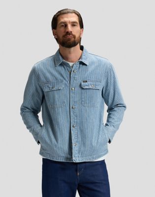 101 Relaxed Overshirt in Washed Rr Stripe