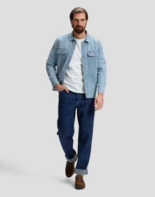 101 Relaxed Overshirt in Washed Rr Stripe