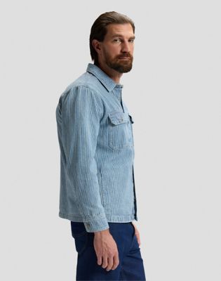 101 Relaxed Overshirt in Washed Rr Stripe