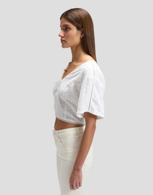 Regular Tied Back Blouse in Bright White