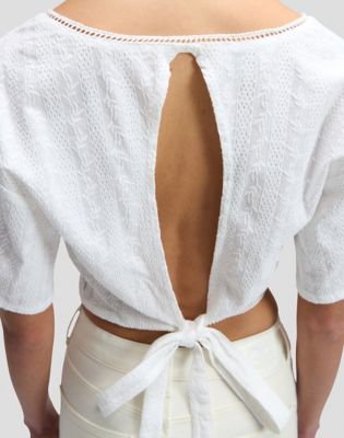 Regular Tied Back Blouse in Bright White