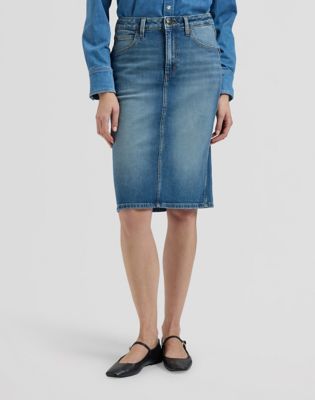 Regular Lightweight Midi Skirt in Lakeside Drive