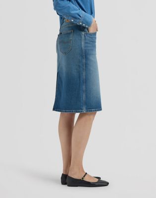 Regular Lightweight Midi Skirt in Lakeside Drive