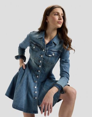 Long Sleeve Fitted Dress in Dark Shade
