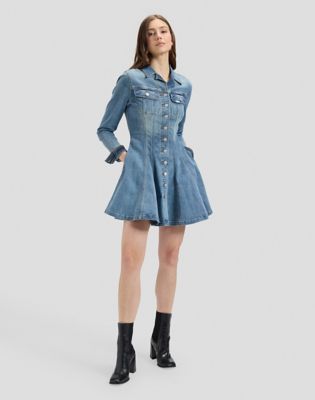 Long Sleeve Fitted Dress in Dark Shade