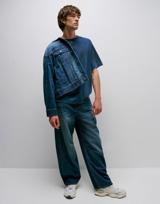Lee x Feng Chen Wang Barrel Jean in Dark Worn