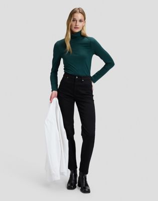 Slim Long Sleeve Turtleneck Top in Ponderosa Pine
