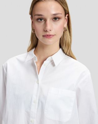 Relaxed Boyfriend Pocket Shirt in Bright White