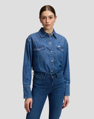 Relaxed Essential Western Shirt in Ripe Berry