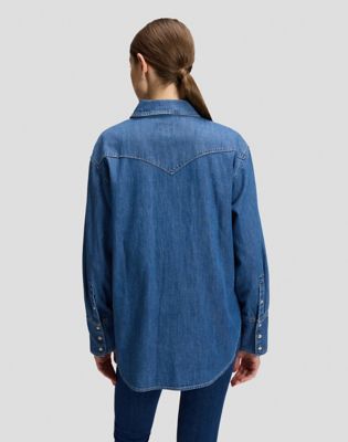 Relaxed Essential Western Shirt in Ripe Berry