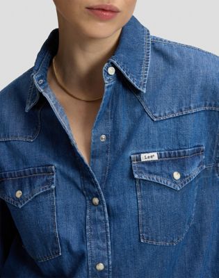 Relaxed Essential Western Shirt in Ripe Berry
