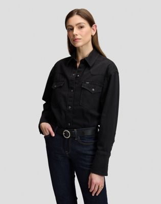 Relaxed Essential Western Shirt in Dark Volume