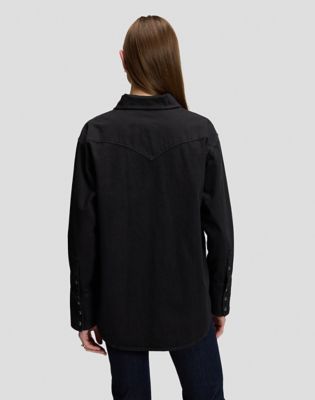 Relaxed Essential Western Shirt in Dark Volume