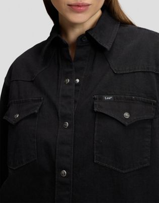 Relaxed Essential Western Shirt in Dark Volume