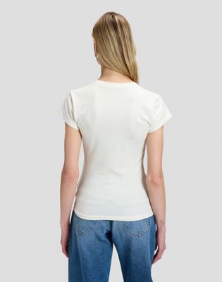 Slim Record Tee in Ecru