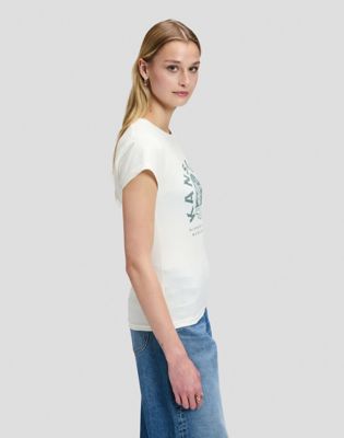 Slim Record Tee in Ecru