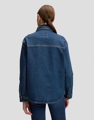 Relaxed Utility Overshirt in Blue Dagger