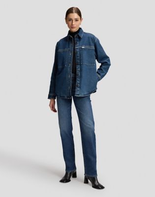 Relaxed Utility Overshirt in Blue Dagger