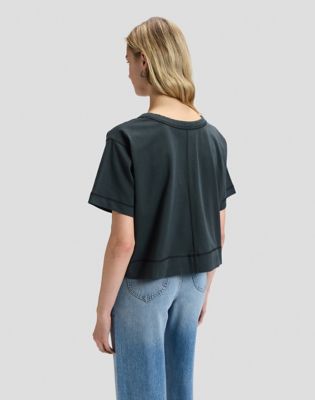 Lee Relaxed Cropped Tee Washed Black, Lee