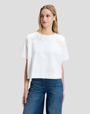 Relaxed Cropped Tee in Bright White