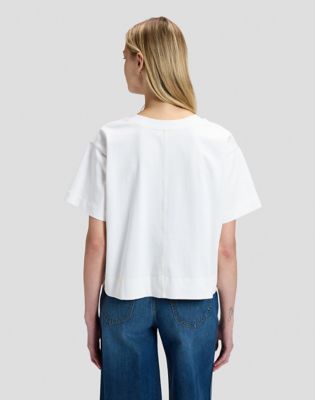 Relaxed Cropped Tee in Bright White