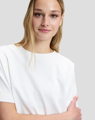 Relaxed Cropped Tee in Bright White