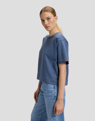 Relaxed Cropped Tee in Bering Sea
