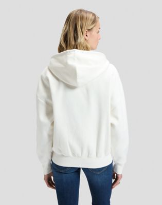 Relaxed Core Zip Through Sweatshirt in Ecru