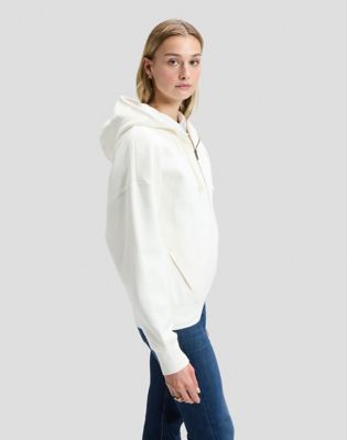 Relaxed Core Zip Through Sweatshirt in Ecru
