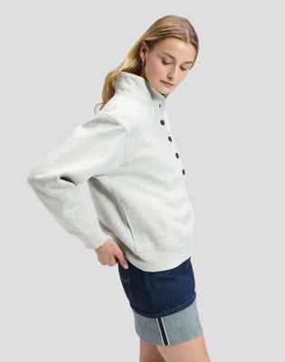 Regular Popover Sweatshirt in Grey Heather
