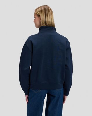 Regular Popover Sweatshirt in Rivet Navy