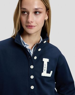 Regular Popover Sweatshirt in Rivet Navy