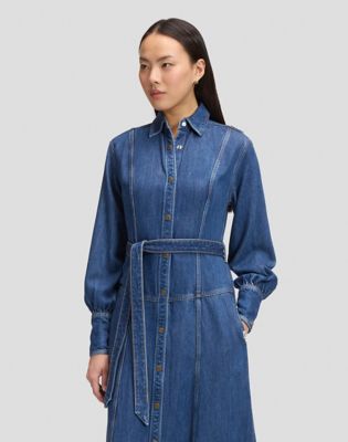 Regular Belted Long Dress in Frosted Over