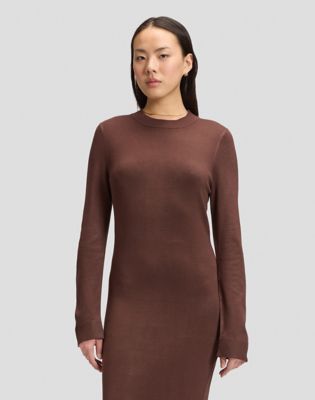 Regular Knitted Maxi Dress in Shaved Chocolate