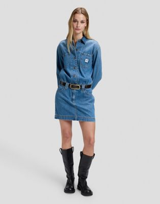 Regular Chore Mini Dress in Snow Lodge