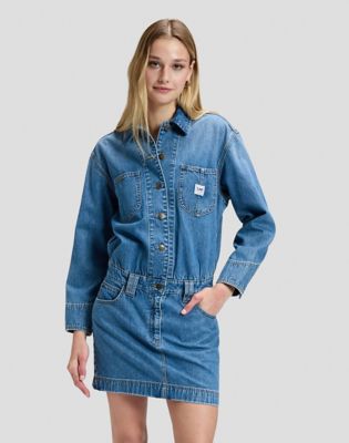 Regular Chore Mini Dress in Snow Lodge