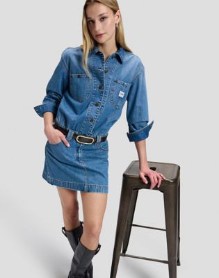 Regular Chore Mini Dress in Snow Lodge