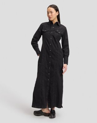 Slim Shaped Western Dress in Dark Volume